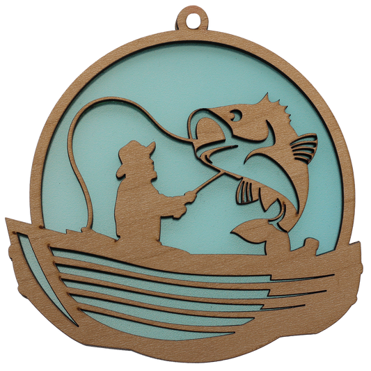 Fishing (C) Suncatcher Ornament