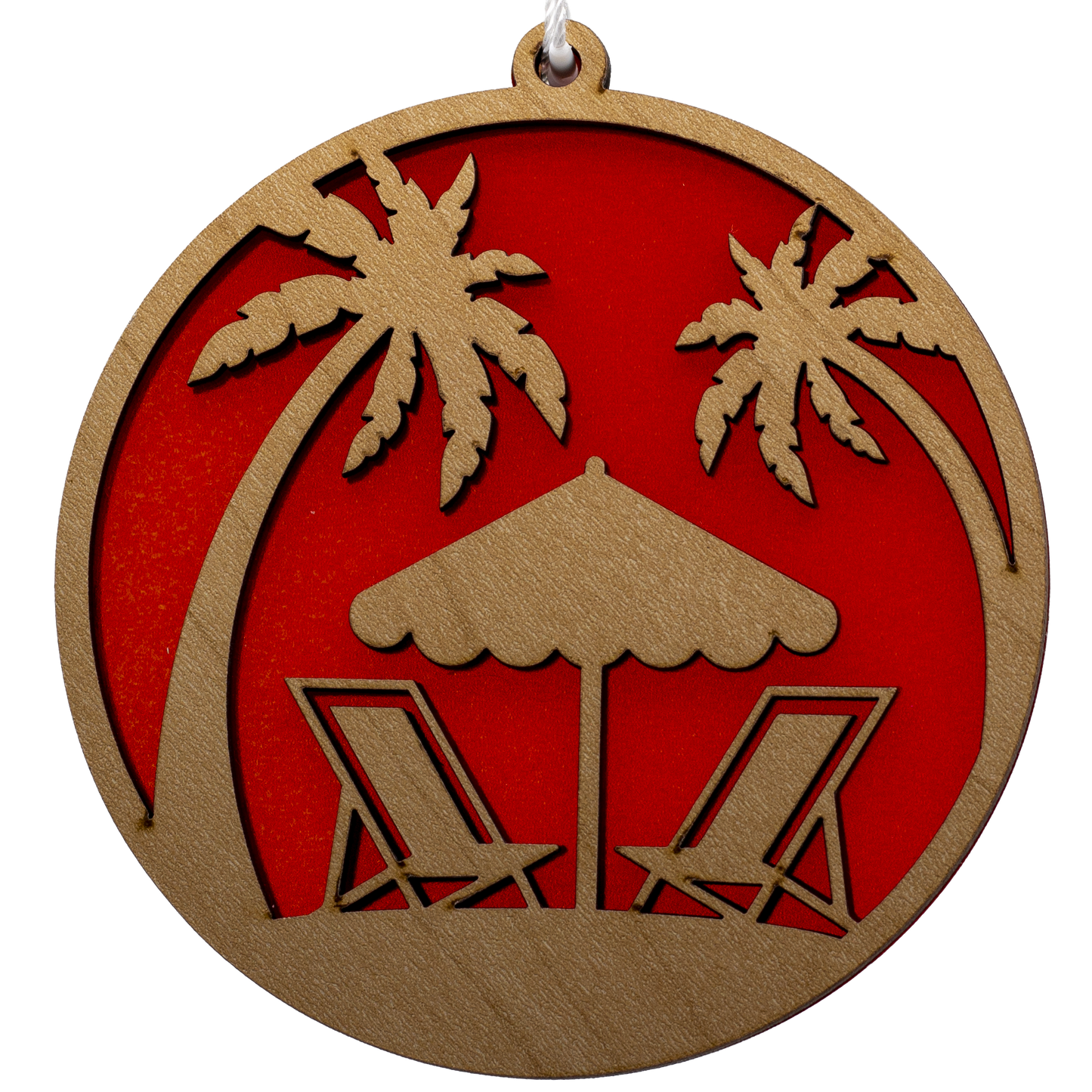 Relaxing on a Beach Suncatcher Ornament