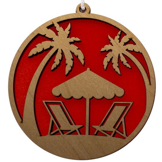 Relaxing on a Beach Suncatcher Ornament