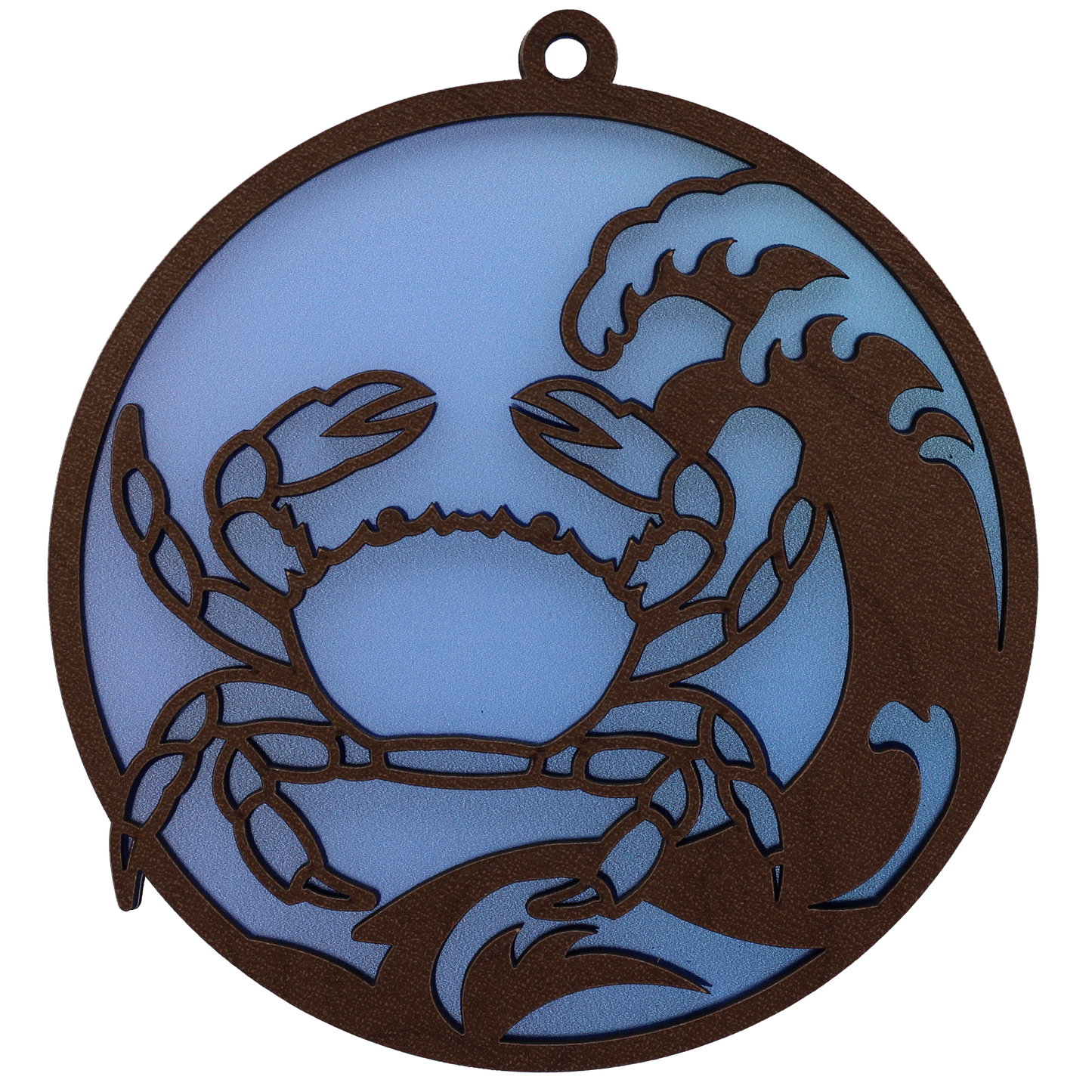 Crab on the Waves Suncatcher Ornament