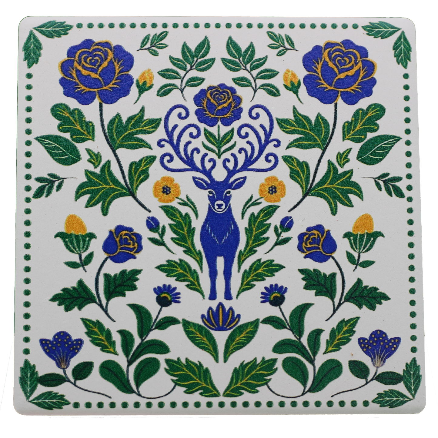 Swedish Kurbits and Rosemaling Folk Art Coasters