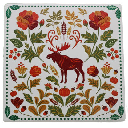 Swedish Kurbits and Rosemaling Folk Art Coasters