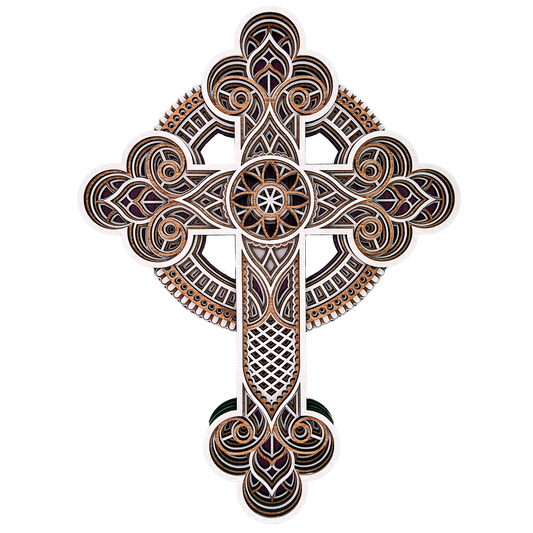 Layered Wooden Cross - Abide