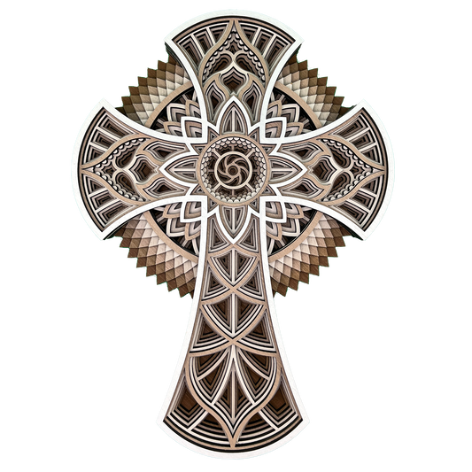 Layered Wooden Cross - Light