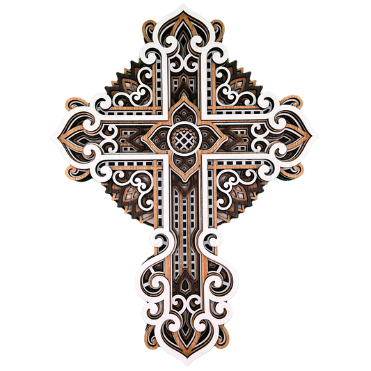 Layered Wooden Cross - Joy