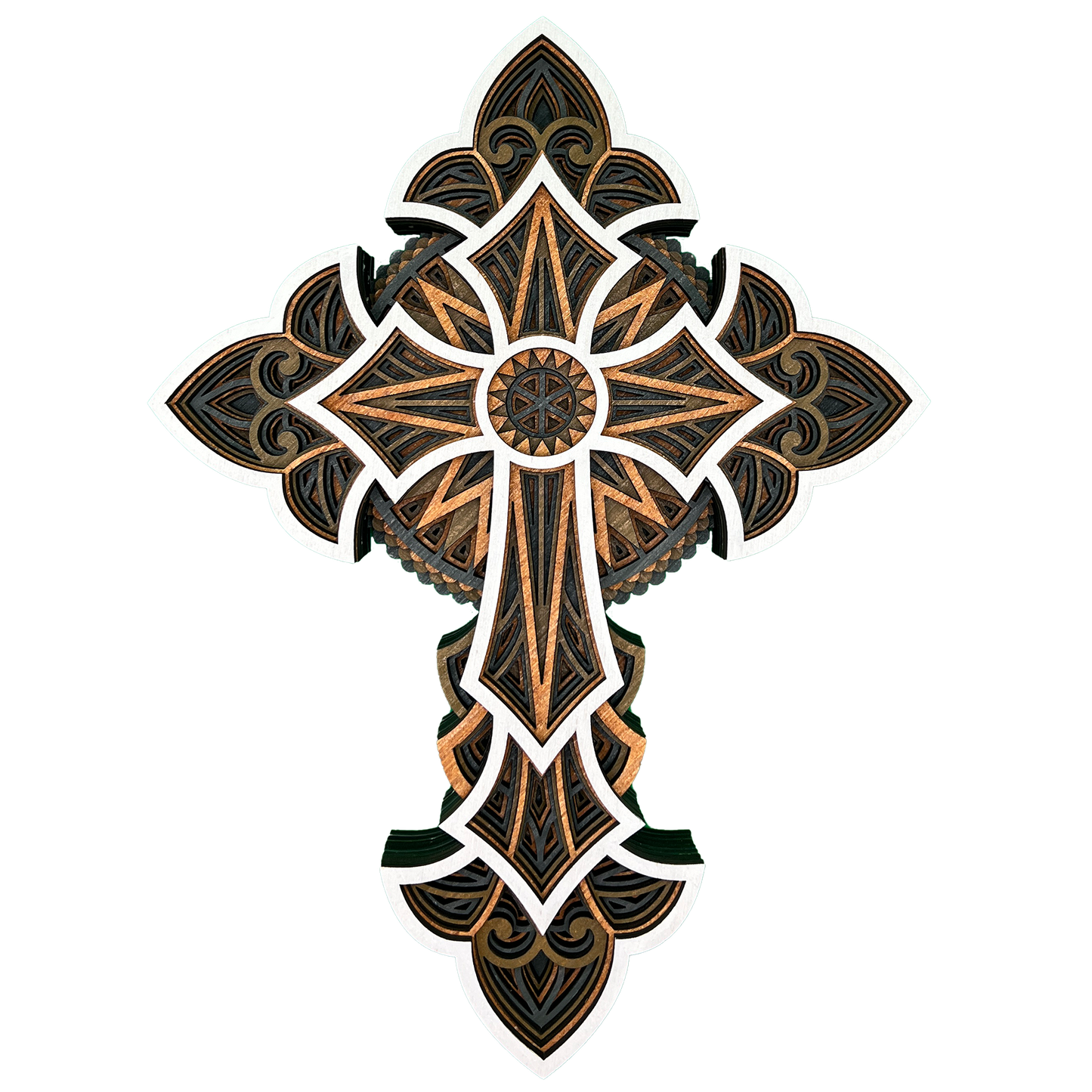 Layered Wooden Cross - Stillness