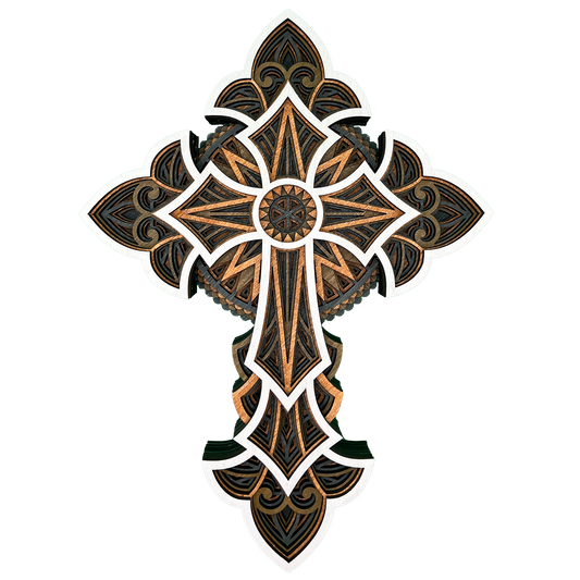 Layered Wooden Cross - Stillness
