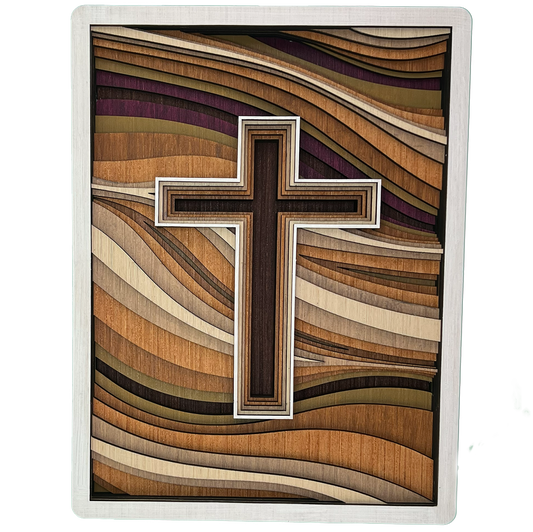 Waves of Grace Wooden Cross Home Decor