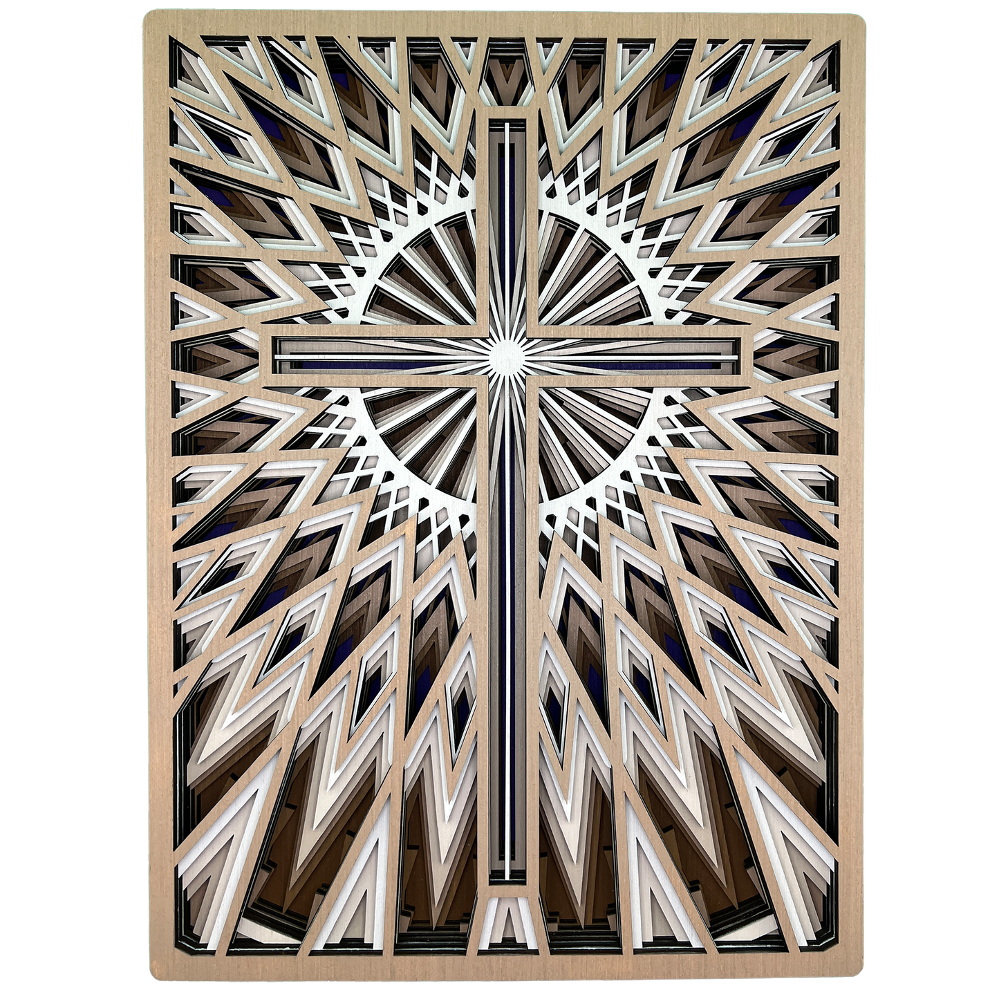 Radiant Light Wooden Cross Home Décor