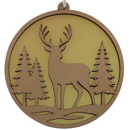 Deer in the Wilderness Suncatcher Ornament